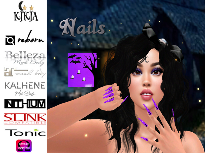 Nails Hallowen Purple