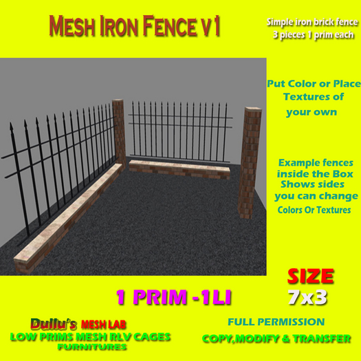Mesh Iron Fence +Column-FULL PERMISSION