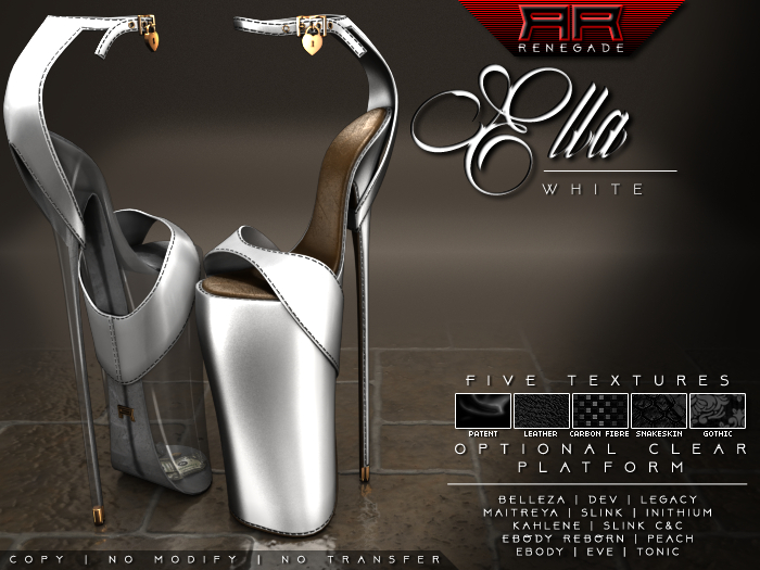 [Renegade] Ella Platform Heels - White