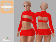 Bernstein . Kim knitted skirt & sweater . red . Rebirth
