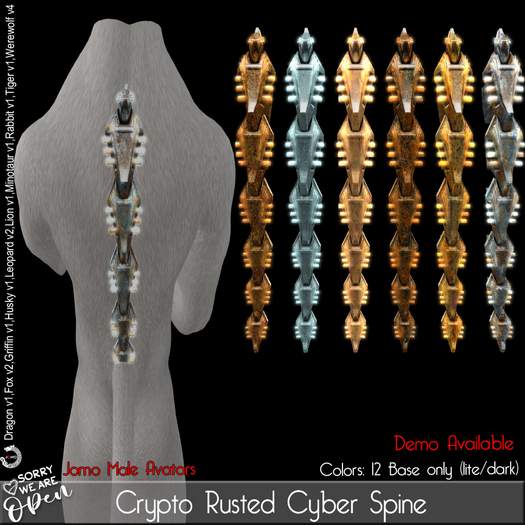 SWO Crypto Rusted Cyber Spine for Jomo Male Avatars