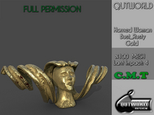 .::QUTWORLD Horned Woman Bust_RustyGold::.FP