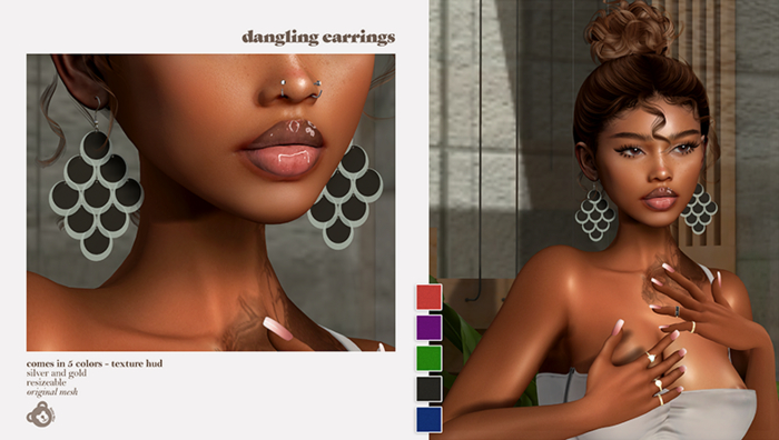 beary.// dangling earrings 