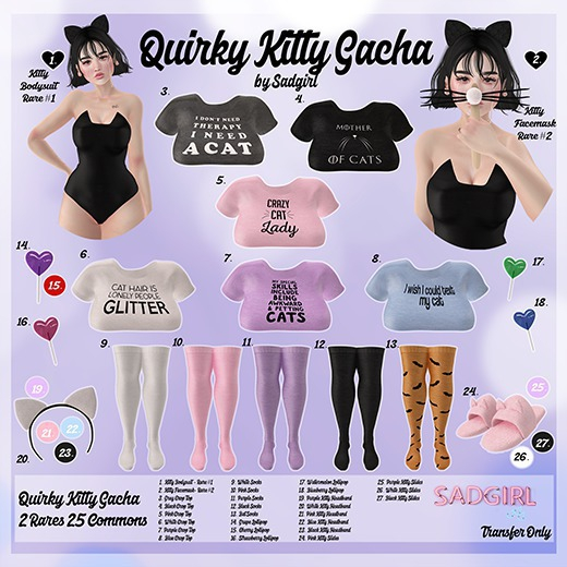 #SADGIRL - Kitty Slides - Purple