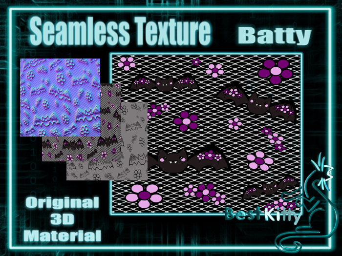 Best Kitty Seamless 3D Textures and Materials: Batty Lace