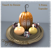 ~R~Elegant Pumpkin & Tea Candles Display