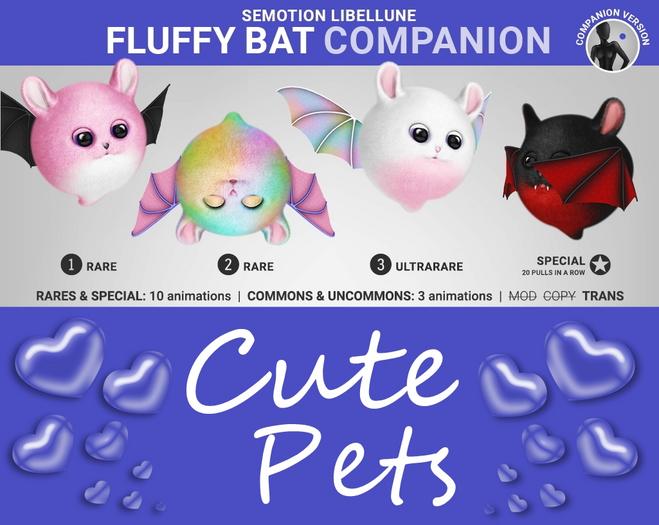 SEmotion Libellune Fluffy Bat Companion RARE 01