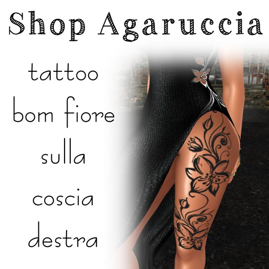 Tattoo bom  fiore gamba destra 