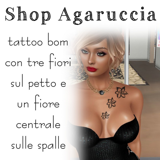 Tattoo bom fiore spalle e seno 
