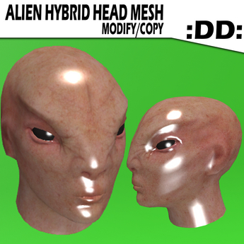 Second Life Marketplace - :Damien's Deals: Alien Human Hybrid Mesh Head