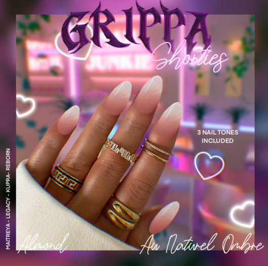 Grippa Shorties:: Au Naturel Ombre - Almond