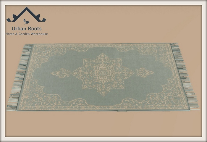 UR Bloom Tassled Rug Teal