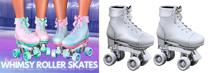 Spoiled - Whimsy Roller Skates Light Grey