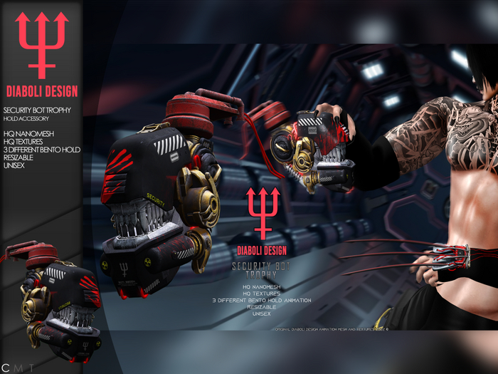 Second Life Marketplace - DIABOLI DESIGN - SECURITY BOT TROPHY