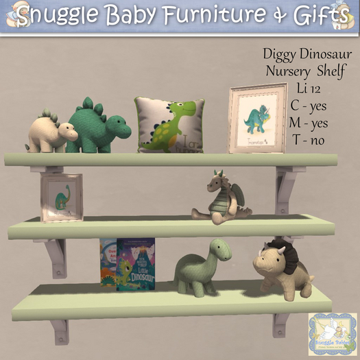 Diggy Dinosaur Nursery  Shelf   By Snuggle Baby 