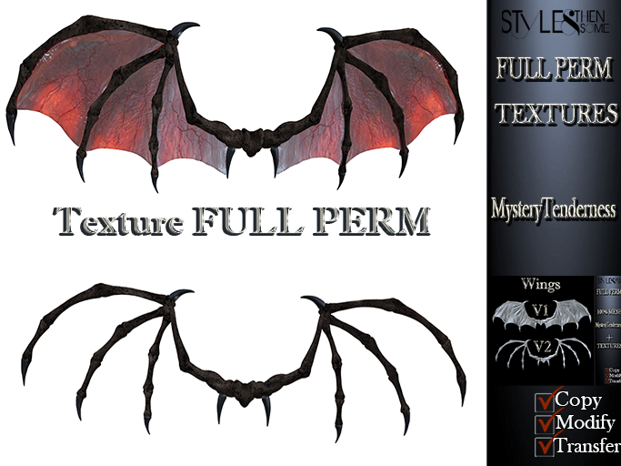 STYLES - Wings Texture FULL PERM  Red transparent