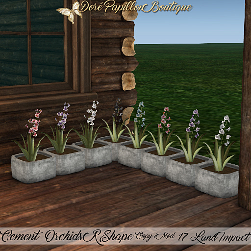 DPB Cement Orchids R Shape - Whitewash