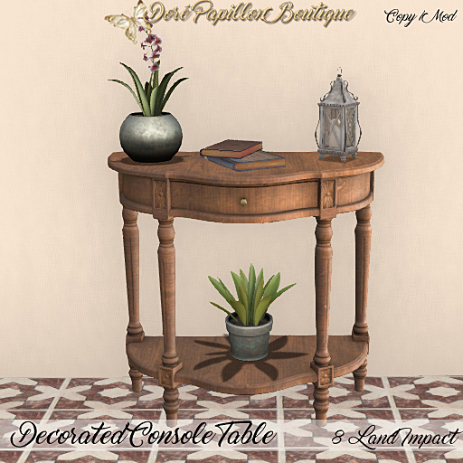 DPB Decorated Console Table - Natural