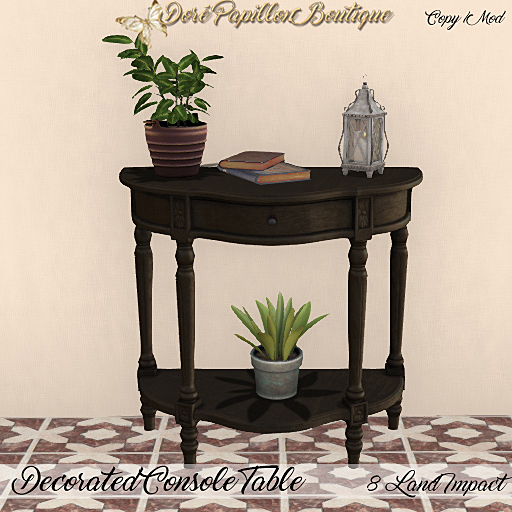 DPB Decorated Console Table - Ebony