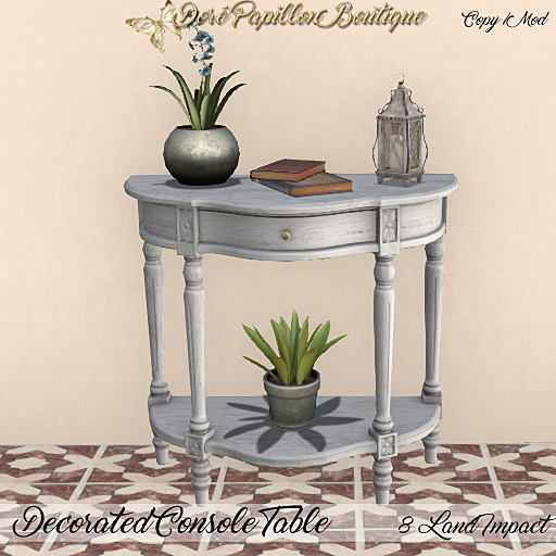 DPB Decorated Console Table - Whitewash