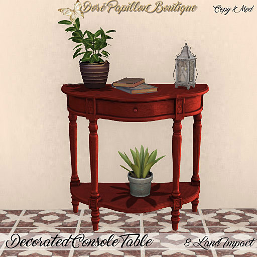 DPB Decorated Console Table - Red