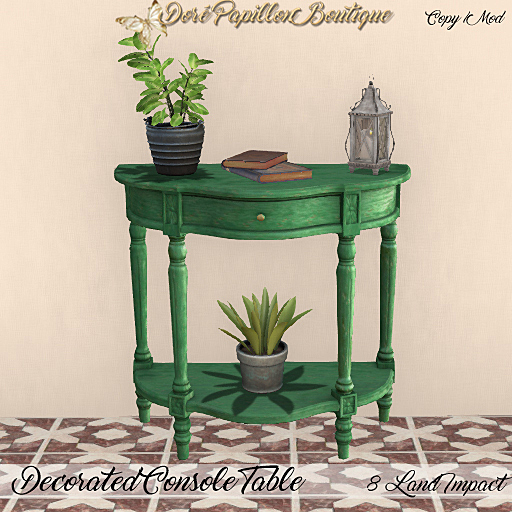 DPB Decorated Console Table - Green
