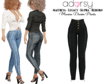 adorsy - Maxine Denim Pants Dark Black - Maitreya/Legacy/Kupra/Reborn