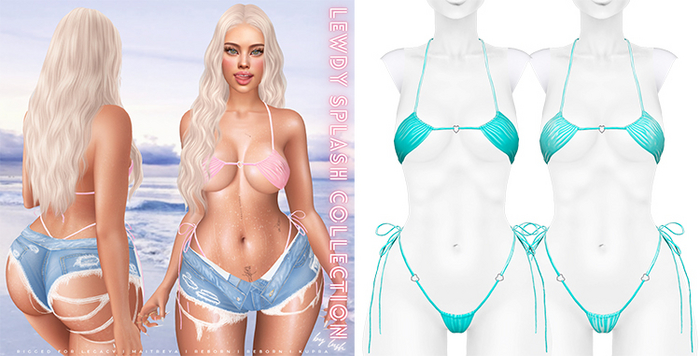 Lush - Lewdy Splash Bikini Turquoise