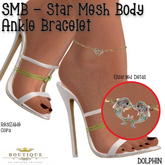 SMB Star Mesh Body Ankle Chain Bracelet DOLPHINS (Boxed)