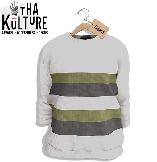 ::THA KULTURE::OLIVE STRIPED PULLOVER - LEGACY