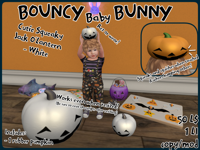[BBB] Cutie Squeaky Jack O'Lantern - White