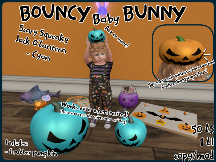 [BBB] Scary Squeaky Jack O'Lantern - Cyan