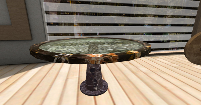 Glass and marble table