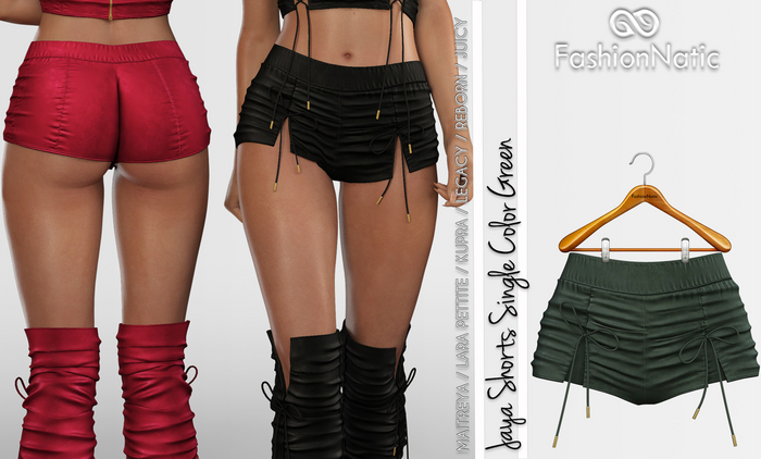 Jaya Shorts Green - Maitreya Lara, Lara Petite, Kupra, Legacy, Reborn, Juicy - FashionNatic