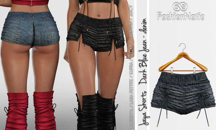 Jaya Shorts Dark Blue Jeans - Denim - Maitreya Lara, Lara Petite, Kupra, Legacy, Reborn, Juicy - FashionNatic