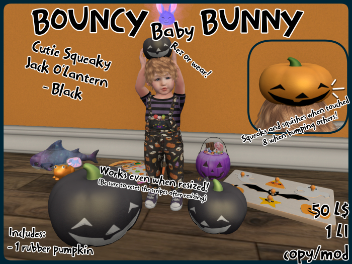[BBB] Cutie Squeaky Jack O'Lantern - Black 