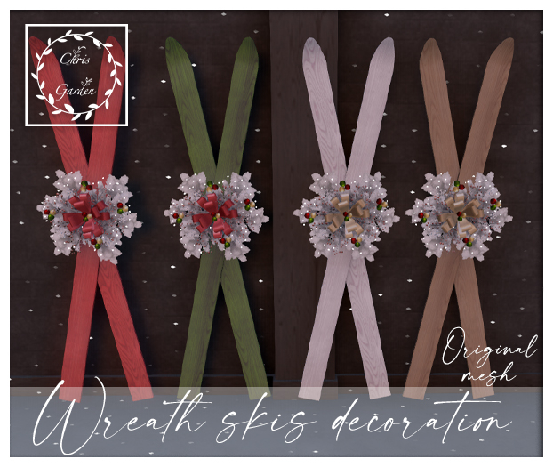 C*Wreath skis decoration