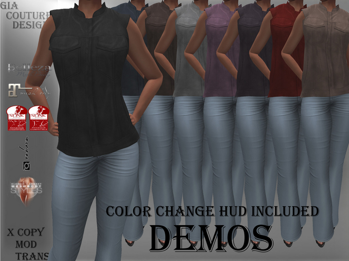 "GCD" Tyler Leather Vest DEMOS