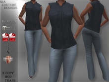 "GCD" Tyler Leather Vest Blue