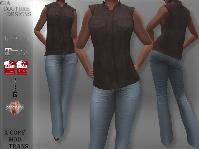 "GCD" Tyler Leather Vest Brown