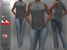 "GCD" Tyler Leather Vest Gray