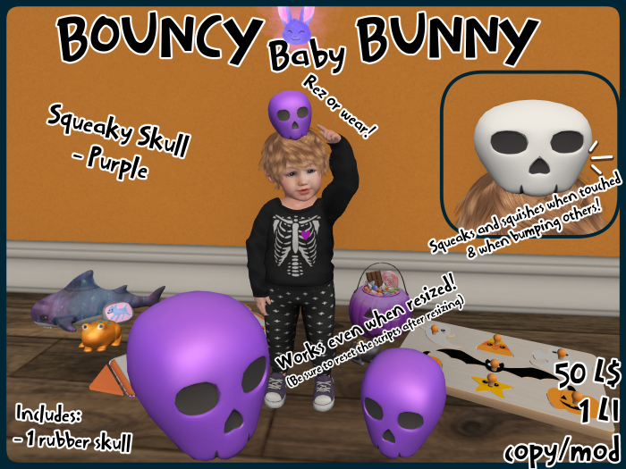 [BBB] Squeaky Skull - Purple