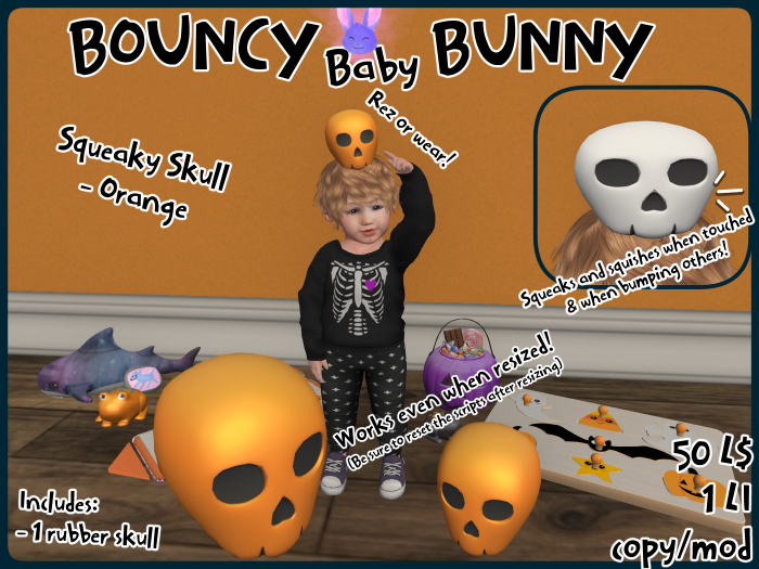 [BBB] Squeaky Skull - Orange
