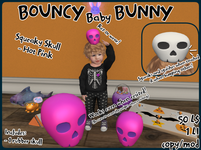 [BBB] Squeaky Skull - Hot Pink