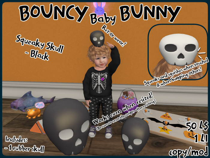 [BBB] Squeaky Skull - Black