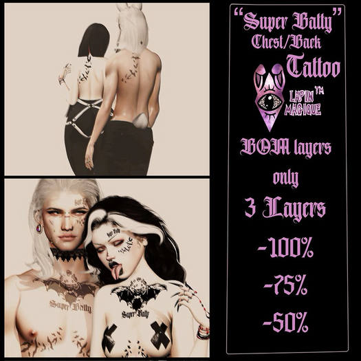 [LMS]Super Batty Face Tattoo