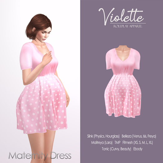 VIOLETTE - Pink Maternity Dress