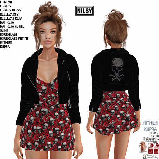 SKULL DRESS&JACKET,CL&MESH BODY