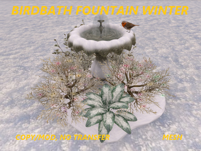 BIRDBATH FOUNTAIN WINTER