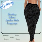 _Destiny_ Silver Spider Web Leggings